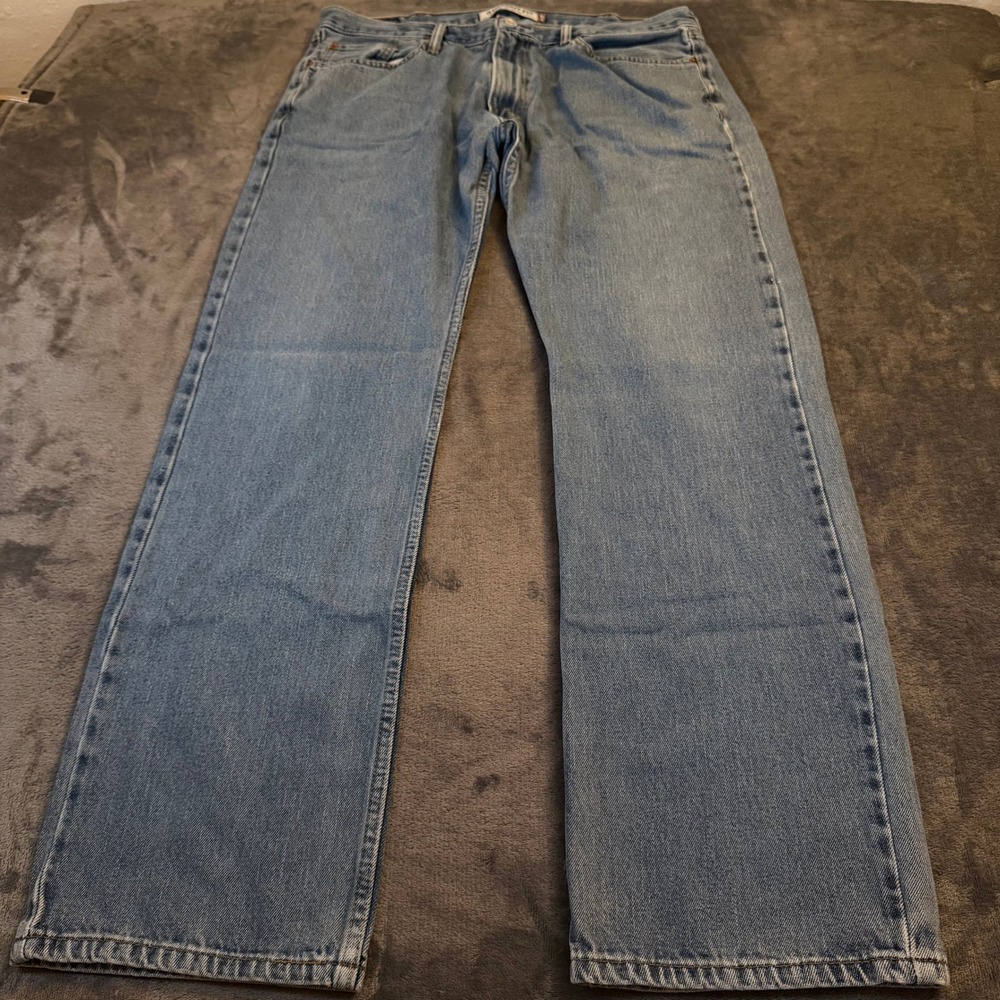 Levis 505 Straight Fit Jeans Mens 38 x 34 Blue Denim‎ Classic Five Pocket